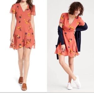 Madewell Posey Cactus Flower Mini Dress Size 6 EUC